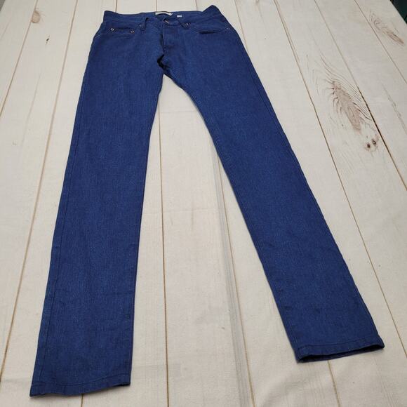Taylor Stitch slim jeans blue hemp long button fly copper - Picture 1 of 10
